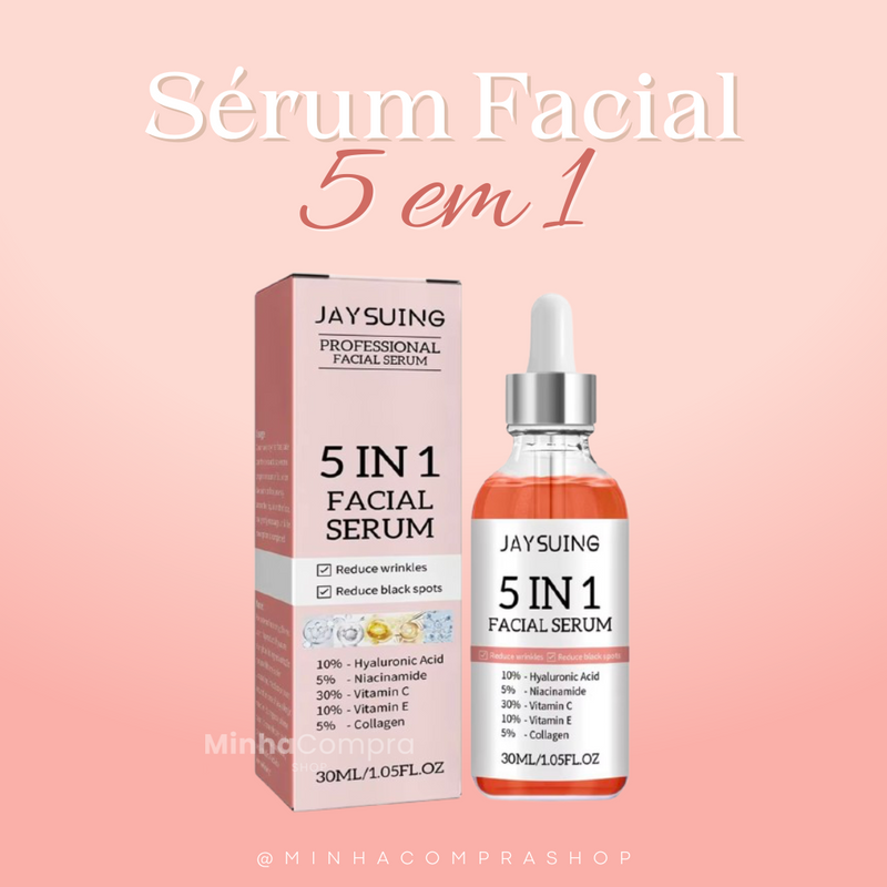 Sérum Facial 5 em 1 com Ácido Hialurônico e Vitamina C