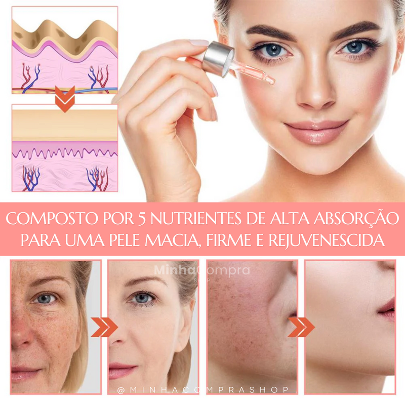 Sérum Facial 5 em 1 com Ácido Hialurônico e Vitamina C