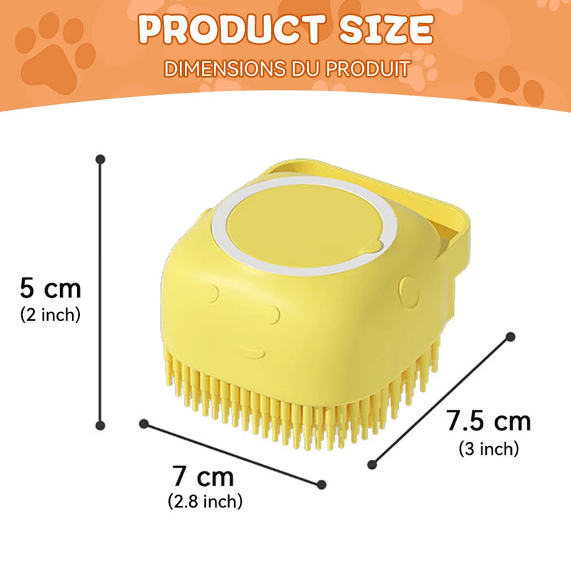 Escova de Banho com Dispenser de Shampoo para Pet